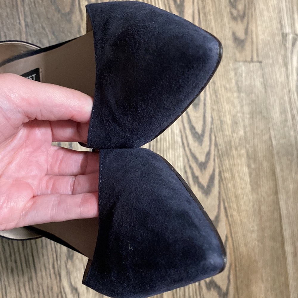 NINE WEST -Navy Blue Suede Patent D'orsay Pumps Heels - Picture 7 of 13
